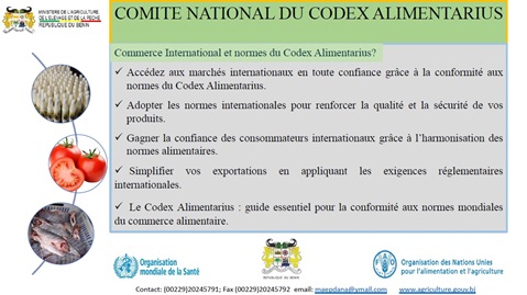 Bénin kakémono 5 - Commerce international et normes du Codex Alimentarius