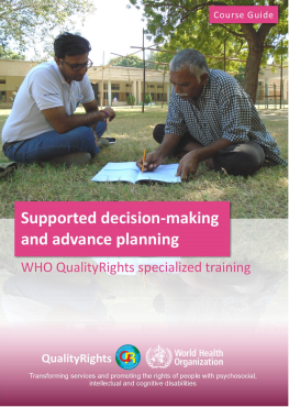WHO QualityRights module on supported decision-making & advance planning