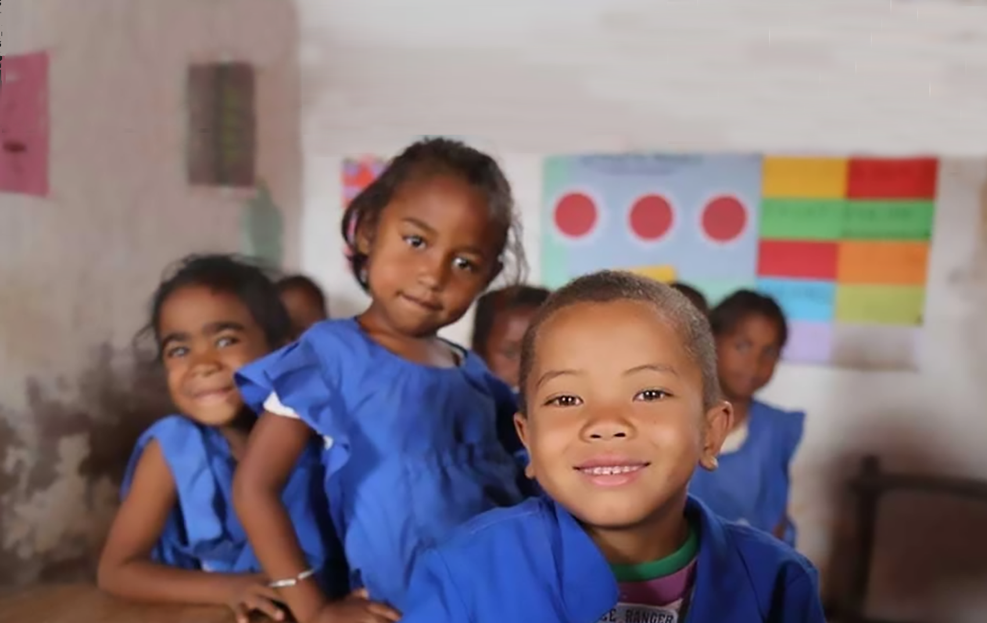 Children in the public primary school in the rural village of Ambohidratrimo during a Mass Drug Administration campaign for Lymphatic Filariasis in Madagascar.