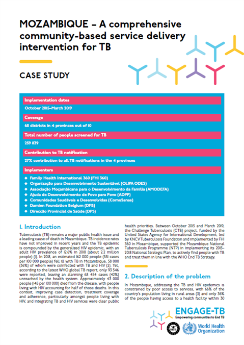 Mozambique – A comprehensive community-based service delivery intervention for TB