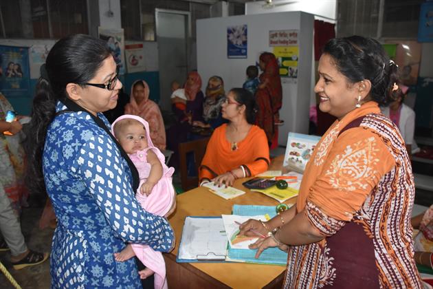 Asma , being counselled for next rounds of vaccination Asma , being counselled for next rounds of vaccination