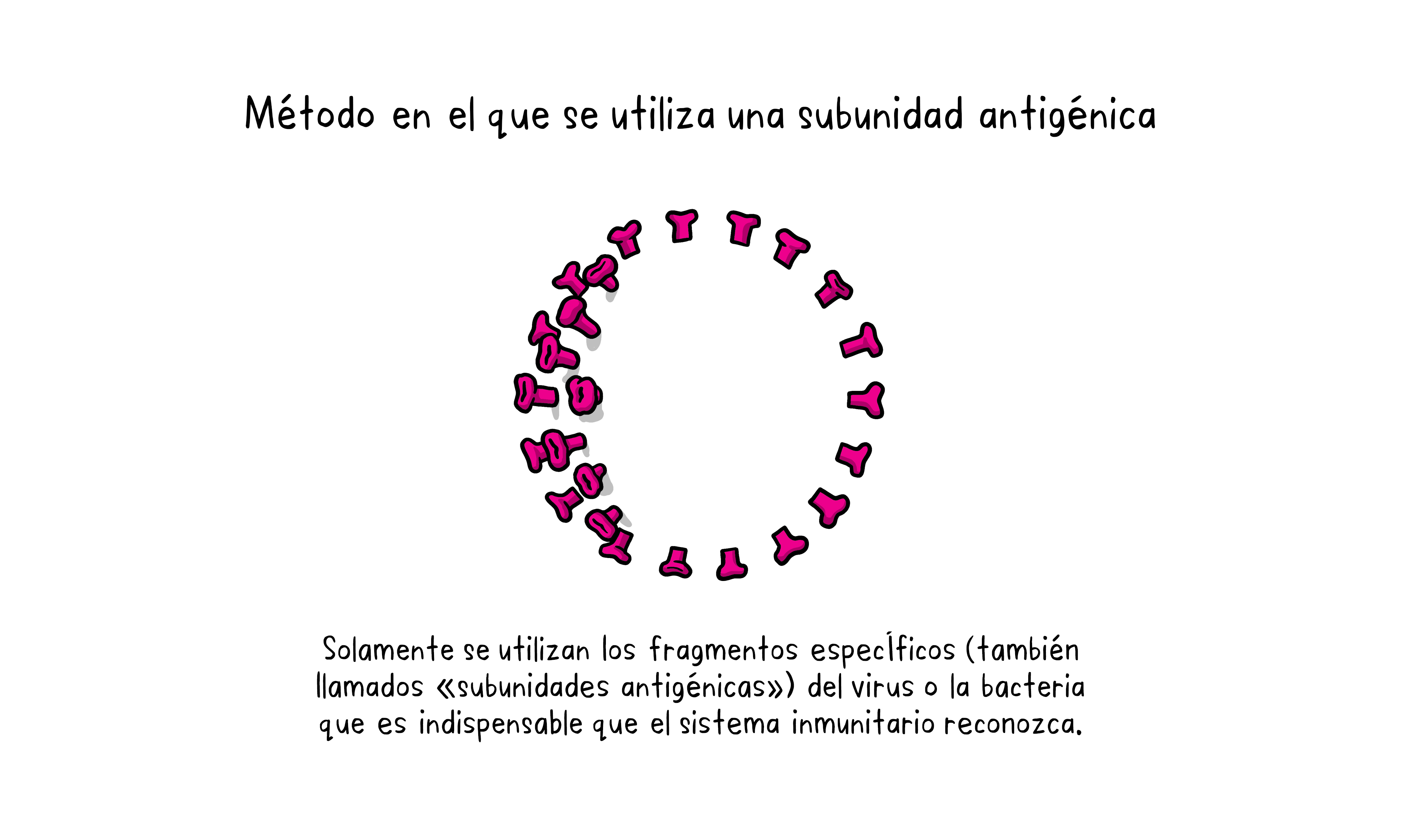 Método en el que se utiliza una subunidad antigénica