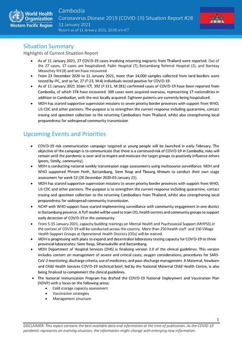 COVID-19 Joint WHO-MOH Situation Report 28