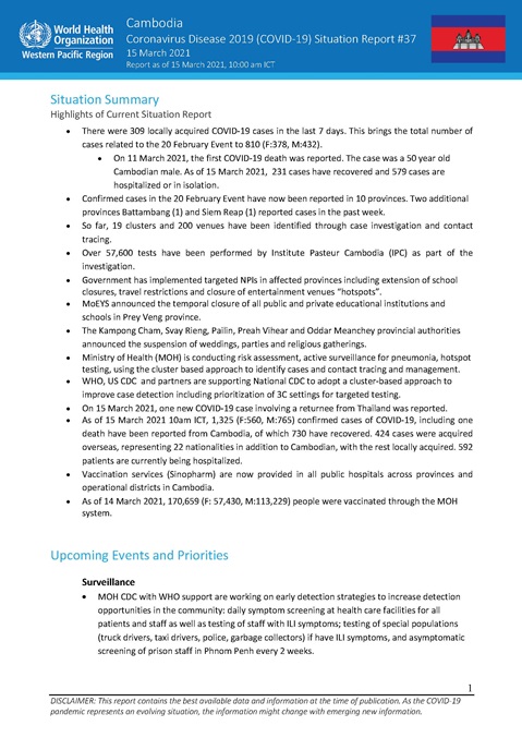 COVID-19 Joint WHO-MOH Situation Report 37