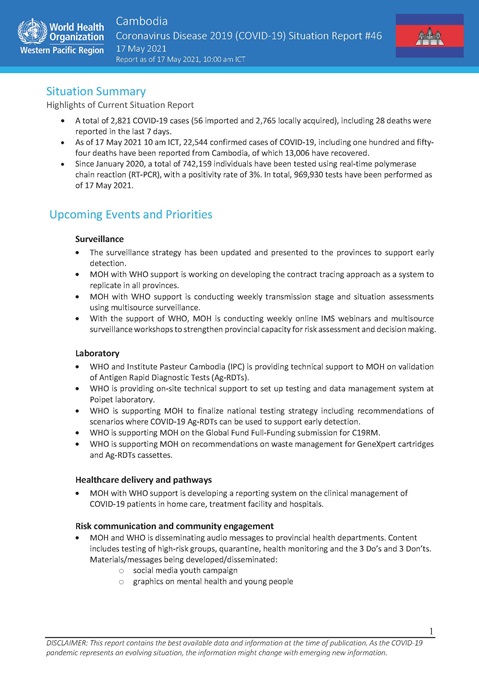 COVID-19 Joint WHO-MOH Situation Report 46