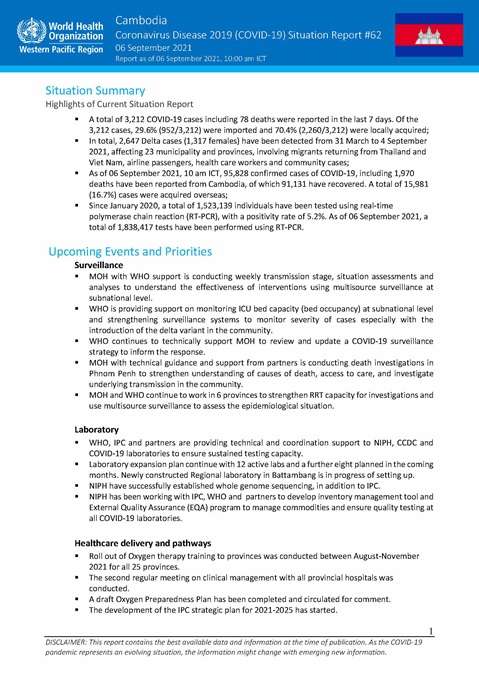 COVID-19 Joint WHO-MOH Situation Report 62