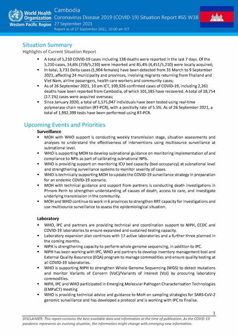 COVID-19 Joint WHO-MOH Situation Report 65
