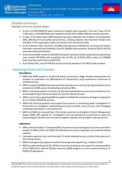 COVID-19 Joint WHO-MOH Situation Report 67
