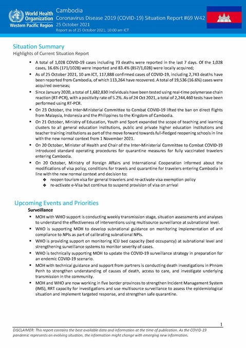 COVID-19 Joint WHO-MOH Situation Report 69