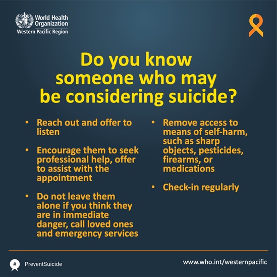 Do you know someone who may be considering suicide?